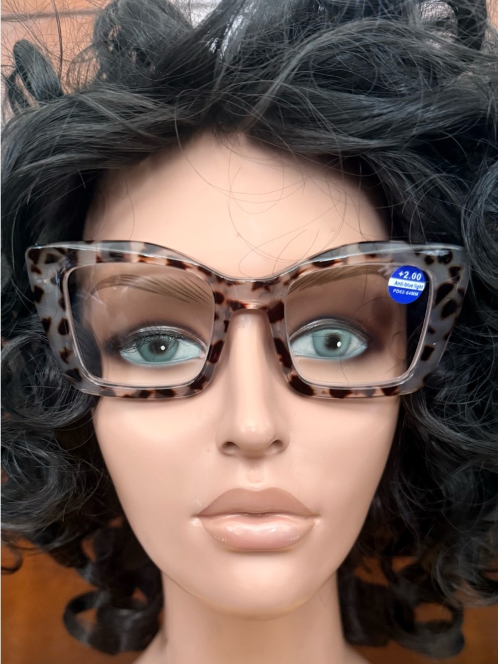 Chic Grey Tortoise Oversized +2.00 strength reading glasses